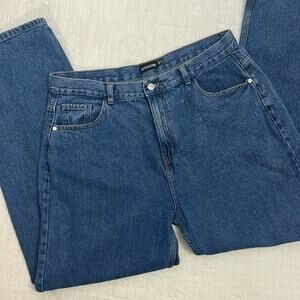 Pretty Little Thing medium wash high waist curvy fit blue jeans 10